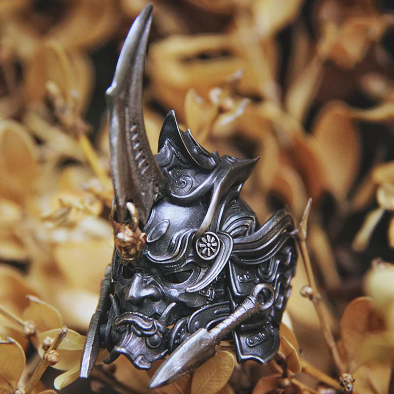 Mask Samurai Men's Retro Minority Senior Switchable Index Finger Ring