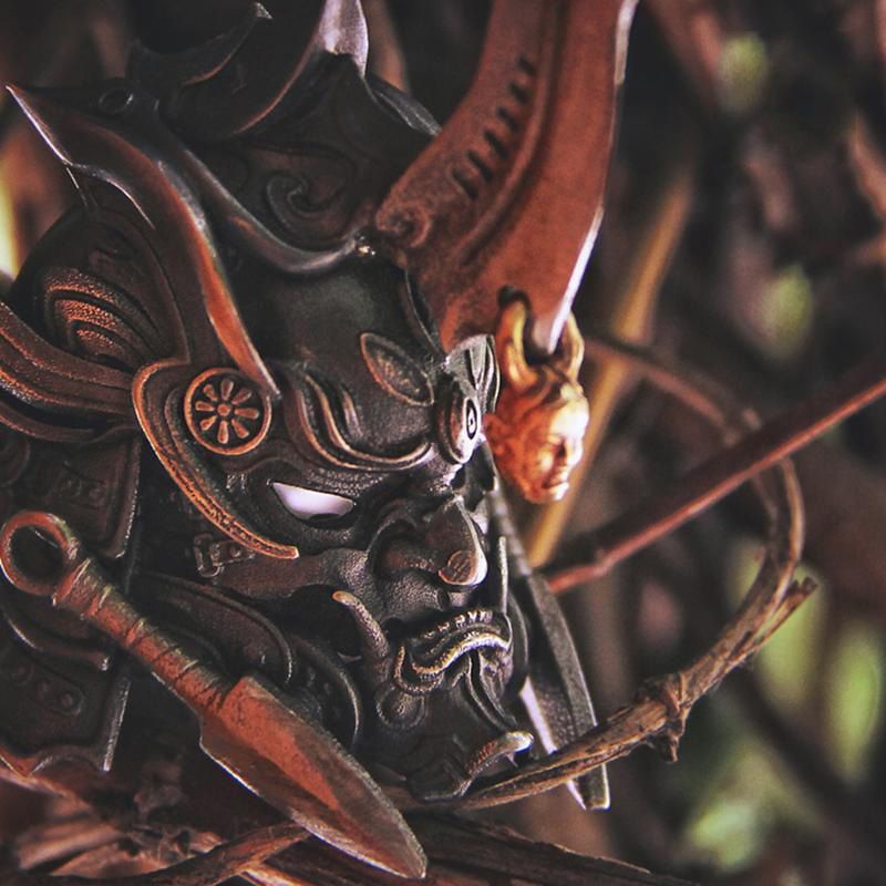 Mask Samurai Men's Retro Minority Senior Switchable Index Finger Ring