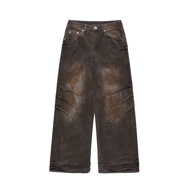 Distressed And Dirty Waste Jeans Men's Baggy